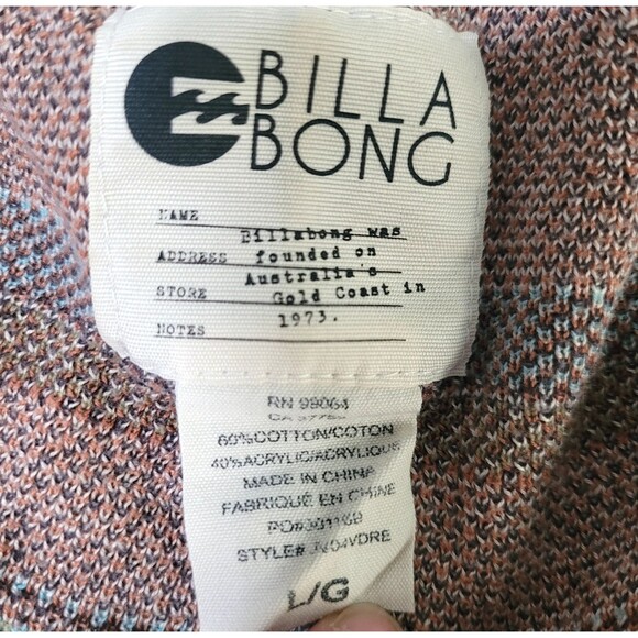 Billabong Southwestern Open Cardigan Shawl Size Large Fringe Long Sleeve Boho - Picture 6 of 6